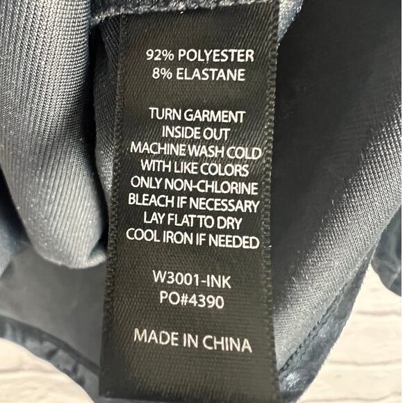 BETABRAND Women's L Midnight Blue Felicia‎ Velvet Ruched Long Sleeve Career Top - Picture 8 of 12